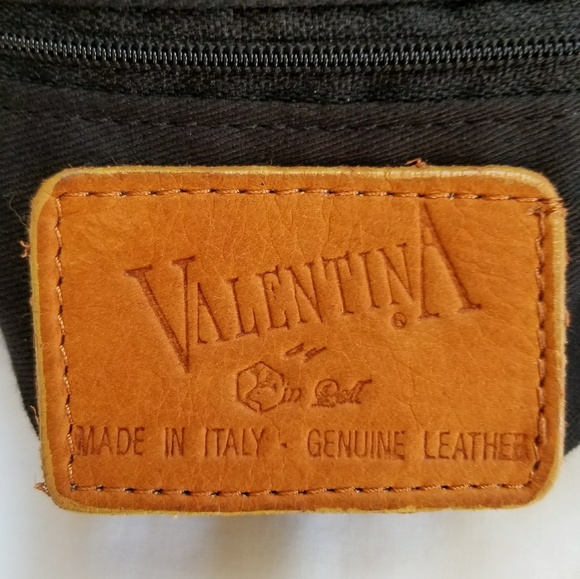 VTG Valentina/Italy Black/tan Leather Crossbod bag - Picture 4 of 8